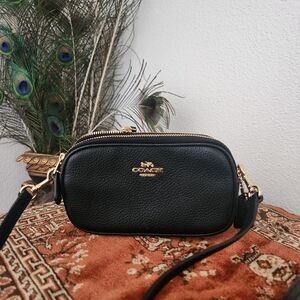 Coach Black Leather Mini Crossbody Bag
